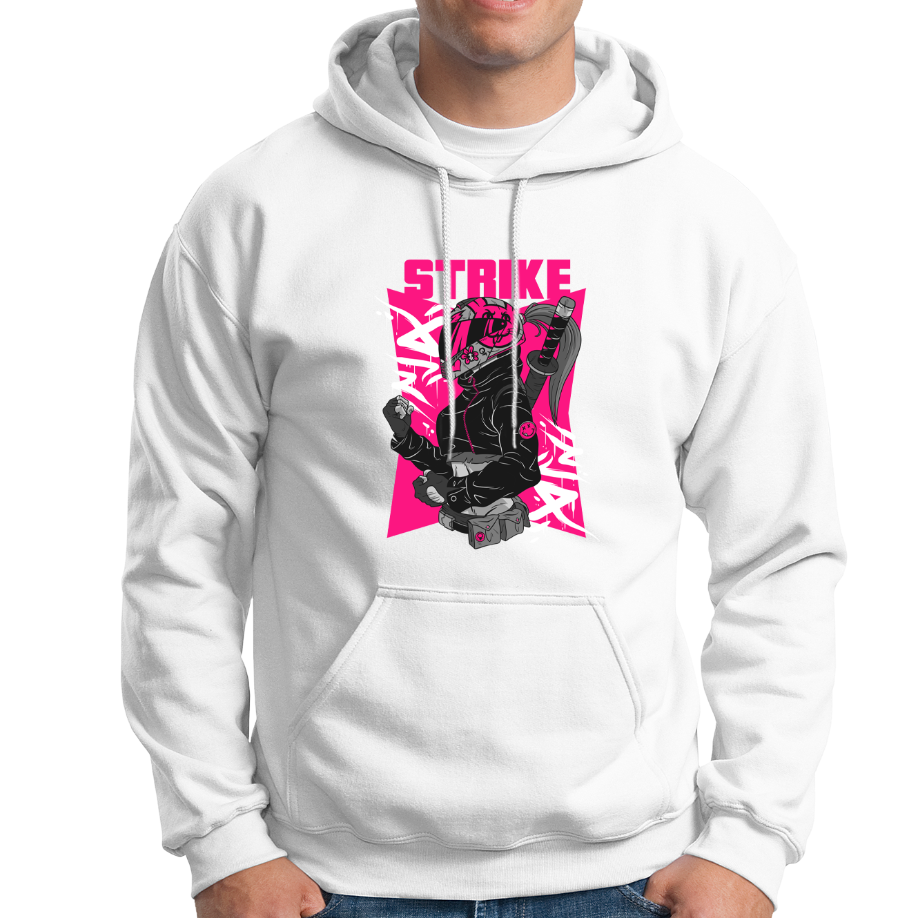 10000006 - هودي Woman with sword أبيض