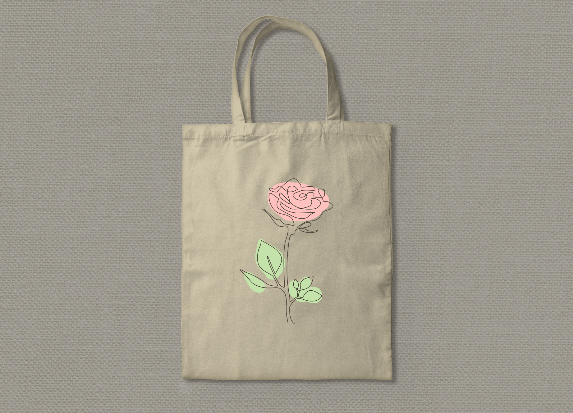 40000006 - حقيبة زهرة ملونة One line art بيح