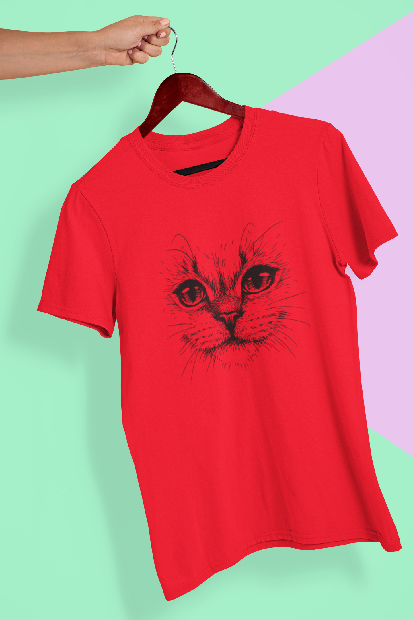 70000007 - Cat Face أحمر