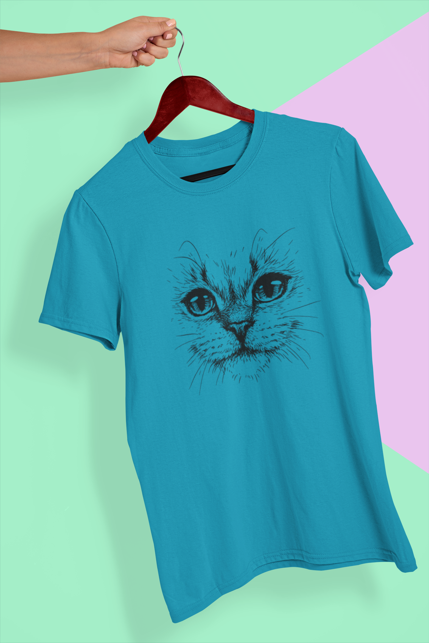 70000007 - Cat Face تركواز